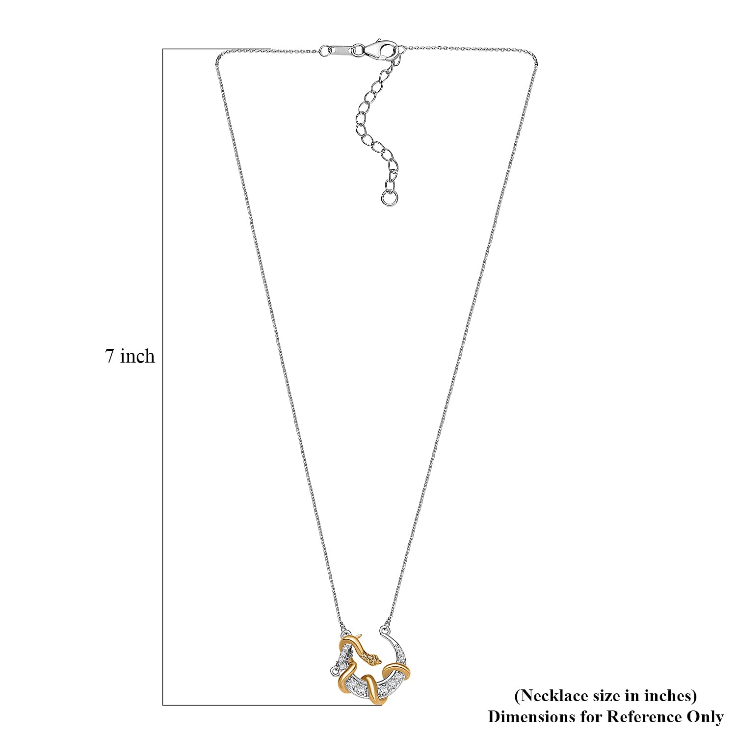 D'Joy Moissanite 0.35 ctw Fancy Necklace 18 Inches in 18K Vermeil YG and Rhodium Over Sterling Silver