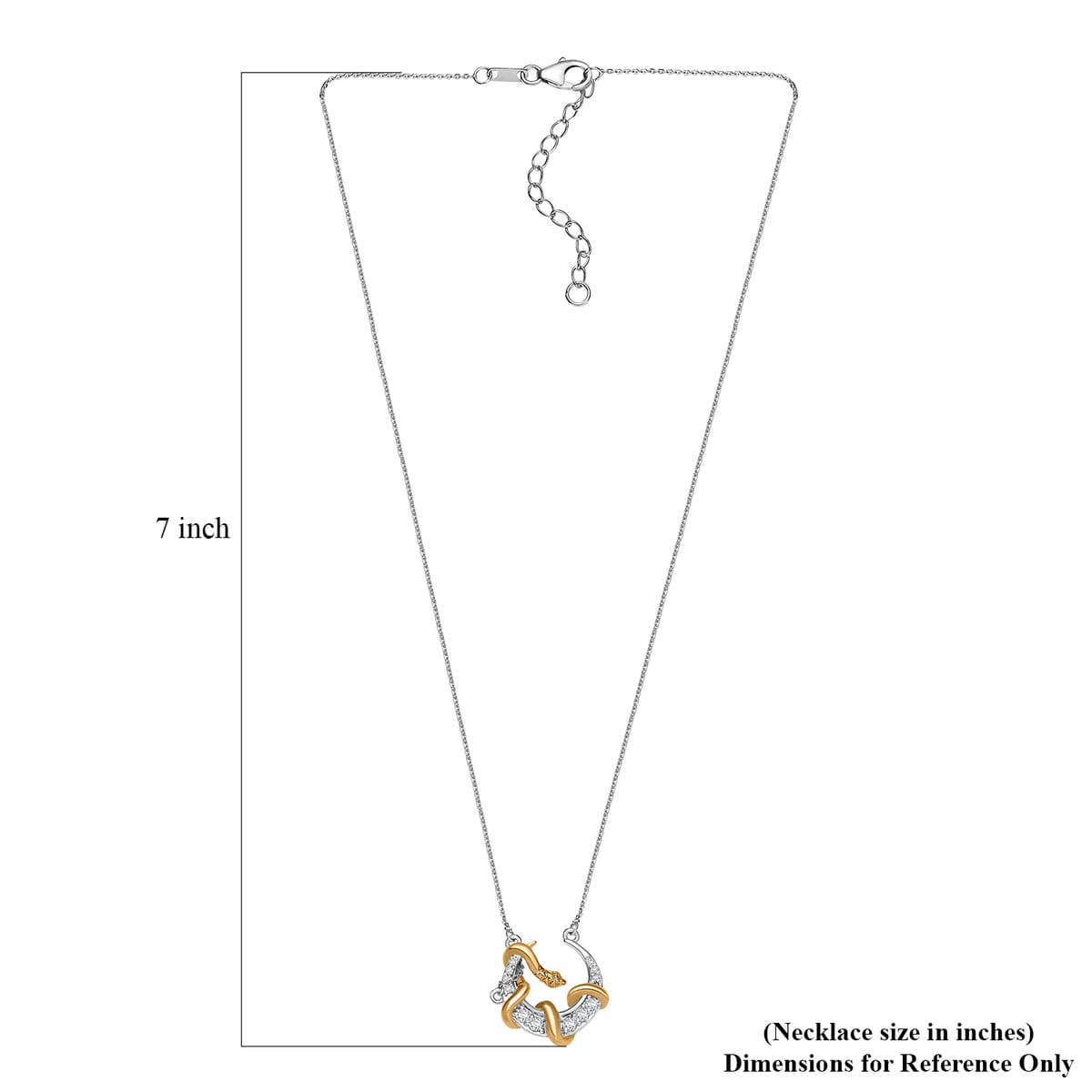 D'Joy Moissanite 0.35 ctw Fancy Necklace 18 Inches in YG and Rhodium Over Sterling Silver image number 5