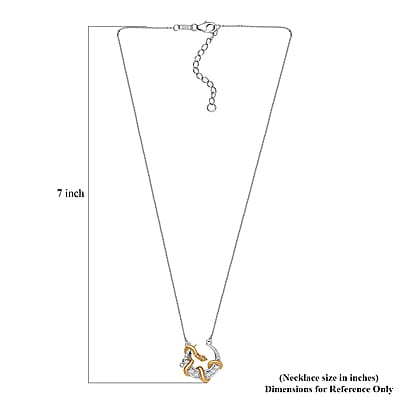 D'Joy Moissanite 0.35 ctw Fancy Necklace 18 Inches in 18K Vermeil YG and Rhodium Over Sterling Silver