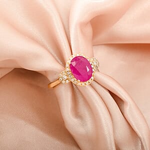 Certified & Appraised Luxoro AAA Royal Ruby and I2 Diamond 2.50 ctw Ring in 14K Yellow Gold (Size 7.0)