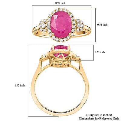 Certified & Appraised Luxoro AAA Royal Ruby and I2 Diamond 2.50 ctw Ring in 14K Yellow Gold (Size 7.0)