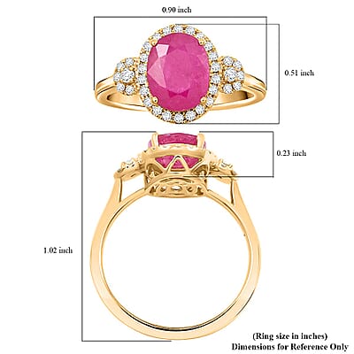 Certified & Appraised Luxoro AAA Mozambique Ruby and I2 Diamond 2.50 ctw Ring in 14K Yellow Gold (Size 9.0)