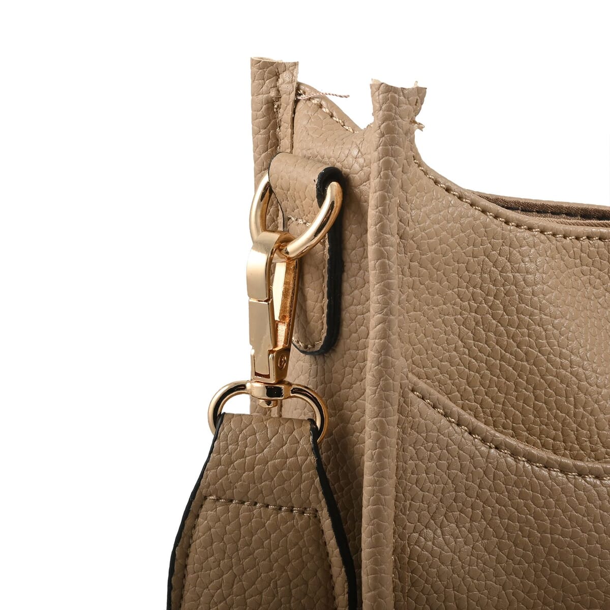 Aeropostale Taupe Faux Leather Crossbody Bag with Adjustable Shoulder Strap image number 3