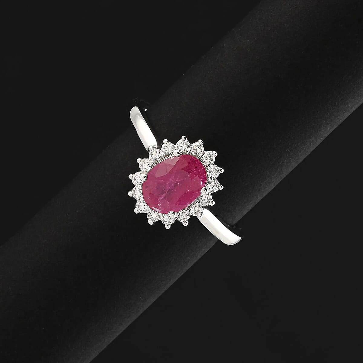Rhapsody AAAA Montepuez Ruby, Diamond Ring in 950 Platinum 1.75 ctw (Size 11.0) image number 1