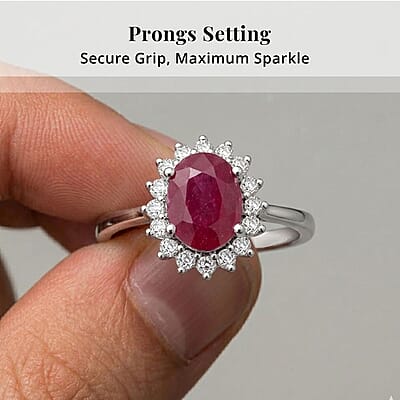 Certified & Appraised Rhapsody AAAA Montepuez Ruby, Diamond Ring in 950 Platinum 1.75 ctw (Size 11.0)