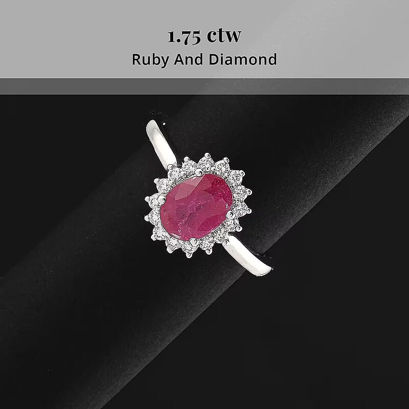 Certified & Appraised Rhapsody AAAA Montepuez Ruby, Diamond Ring in 950 Platinum 1.75 ctw (Size 5.5)