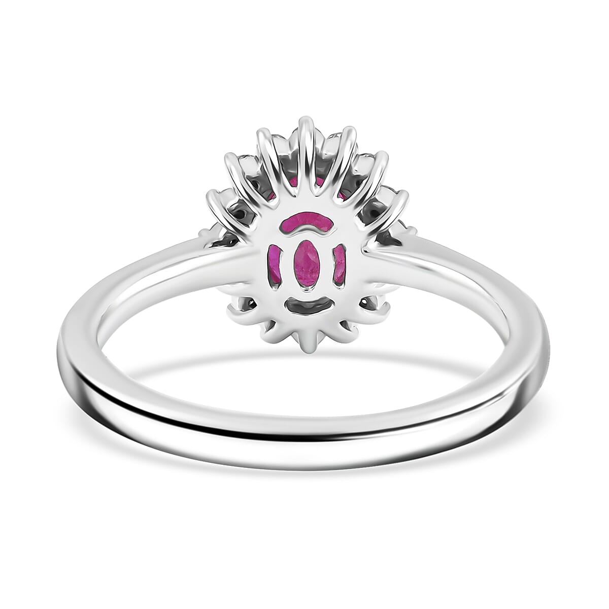 Rhapsody AAAA Mozambique Ruby and E-F VS Diamond 1.75 ctw Ring in 950 Platinum (Size 6.0) 5.86 Grams image number 4