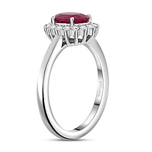 Rhapsody AAAA Montepuez Ruby, Diamond Ring in 950 Platinum 1.75 ctw (Size 9.5)