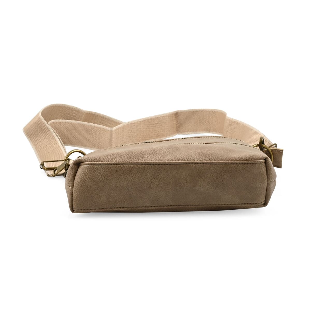 Aeropostale Taupe Faux Leather Crossbody Bag with Adjustable Shoulder Strap image number 2