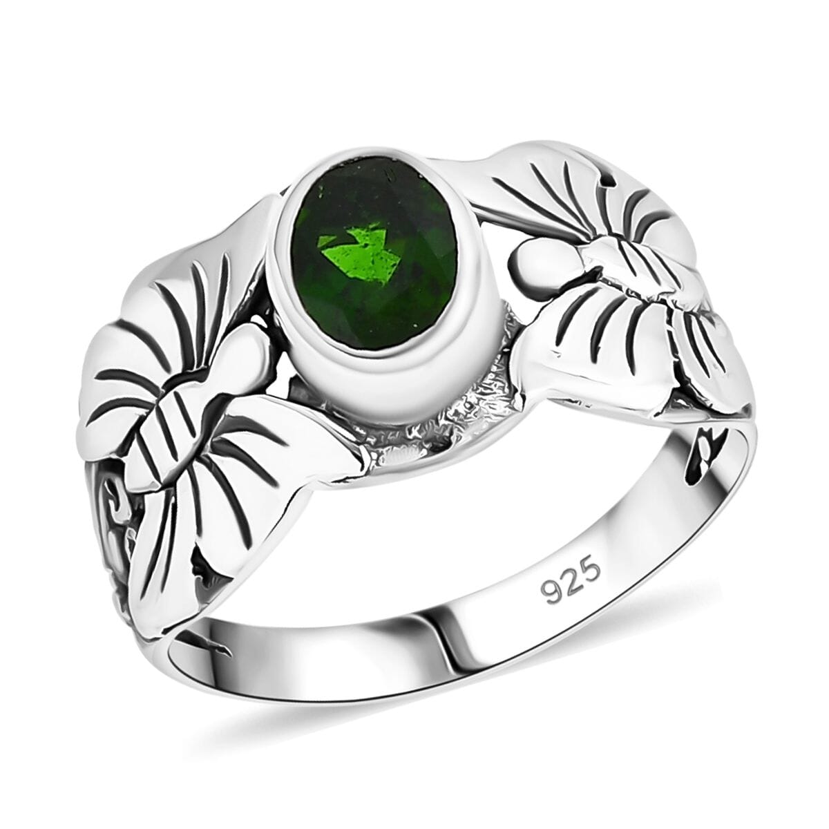 Bali Legacy Chrome Diopside 1.25 ctw Butterfly Ring in Sterling Silver (Size 10.0)  image number 0