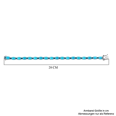 Premium Sleeping Beauty Turquoise and Casted Jewellery 13.88 ctw Cluster Bracelet in Sterling Silver (7.5 In) (10.55 g)