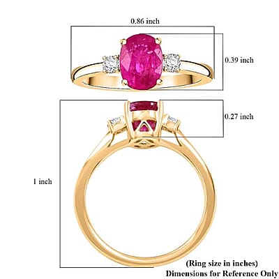 Certified and Appraised Luxoro AAA Montepuez Ruby, Diamond Ring in 10K Yellow Gold 1.65 ctw (Size 11.0)