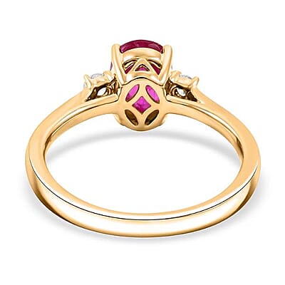 Certified and Appraised Luxoro AAA Montepuez Ruby, Diamond Ring in 10K Yellow Gold  1.65 ctw (Size 7.0)