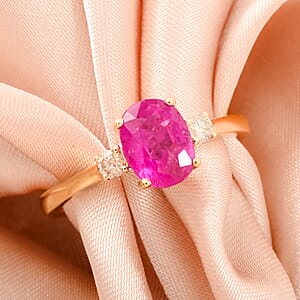 Luxoro AAA Montepuez Ruby, Diamond Ring in 10K Yellow Gold 1.65 ctw (Size 9.0)