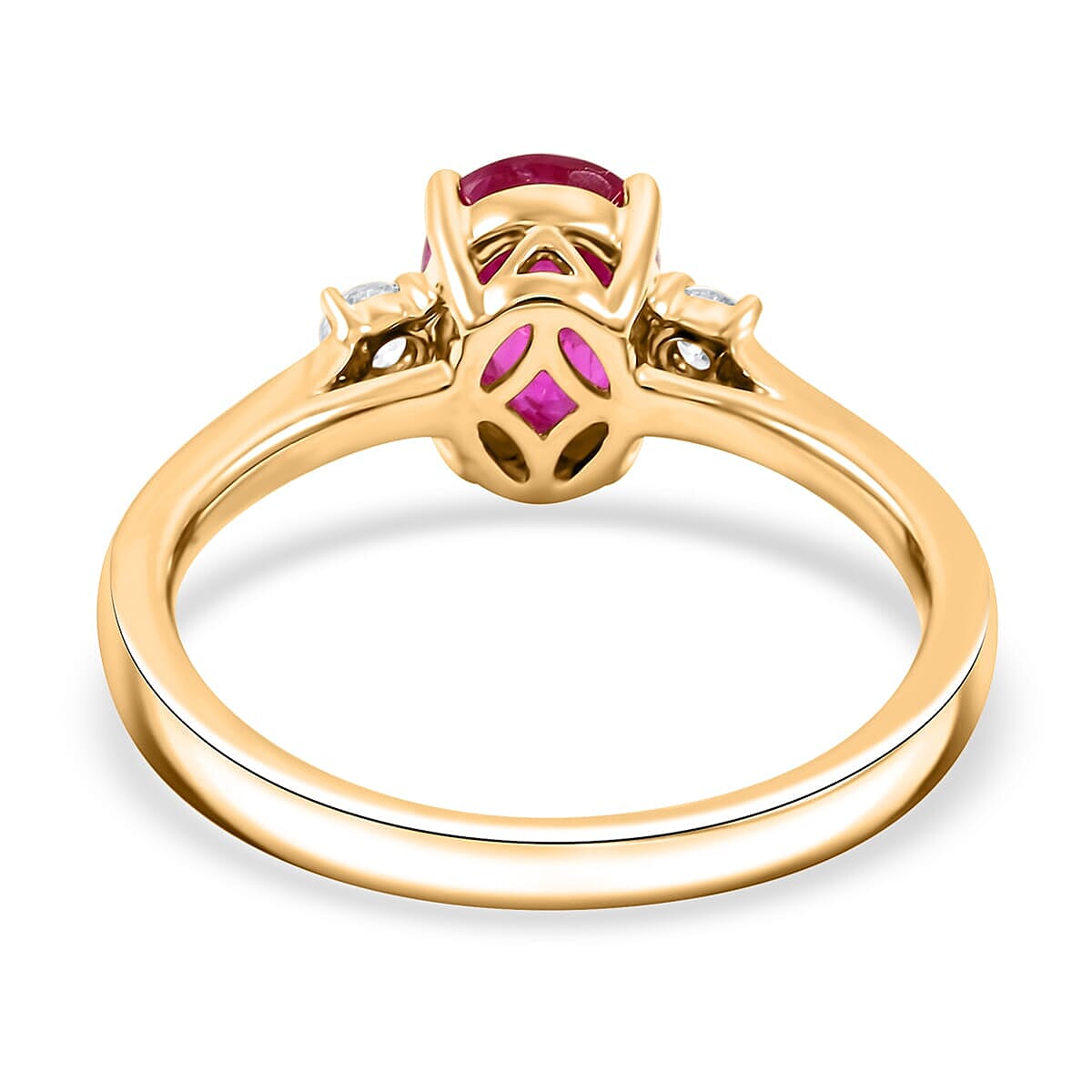 Luxoro AAA Montepuez Ruby, Diamond Ring in 10K Yellow Gold 1.65 ctw (Size 9.5) image number 4