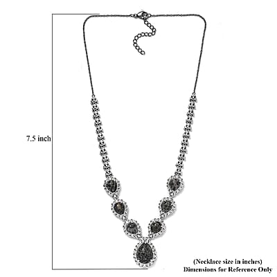 Karis Natural Yooperlite 23.80 ctw Midnight Majesty Necklace in Platinum Bond 18-20 Inches with Free UV Flash Light