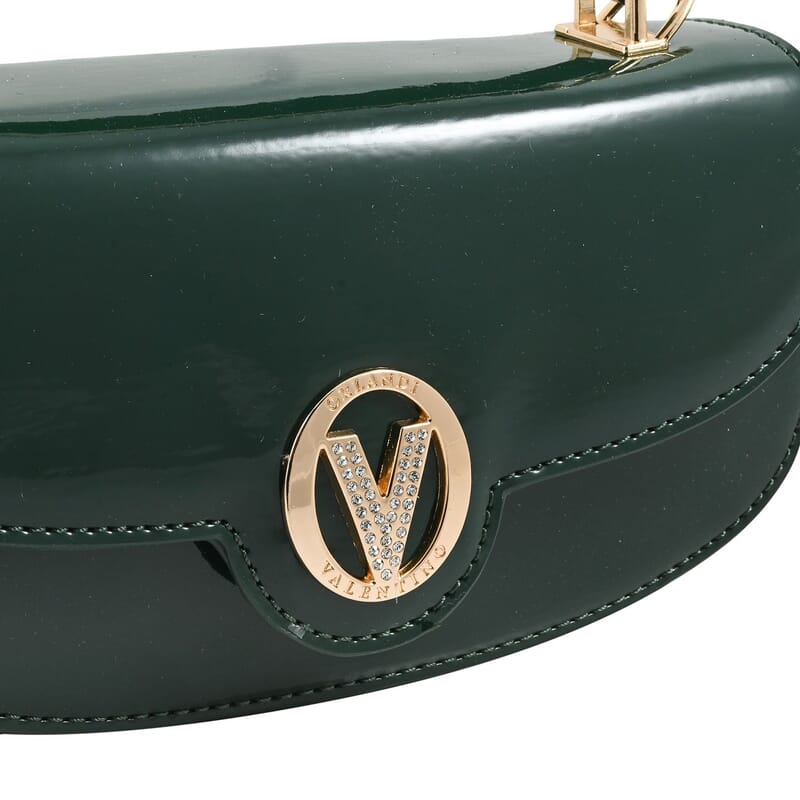 Valentino Orlandi Green Top Handle Patent Vegan Leather Crossbody Bag