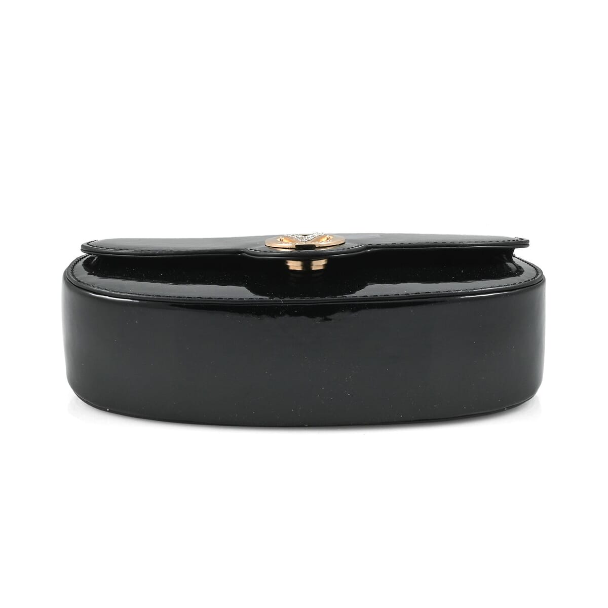 Valentino Orlandi Black Top Handle Patent Vegan Leather Crossbody Bag  image number 4