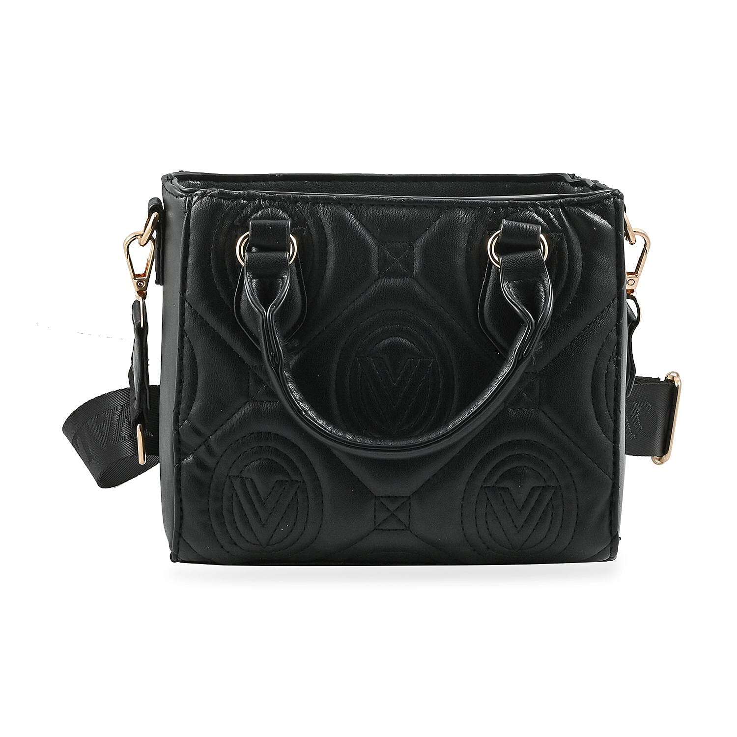 Buy Valentino Orlandi Black Quilted Vegan Leather Handbag