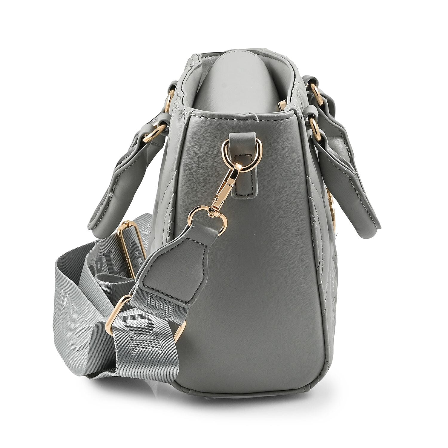 Buy Valentino Orlandi Gray Quilted Vegan Leather Handbag with Top