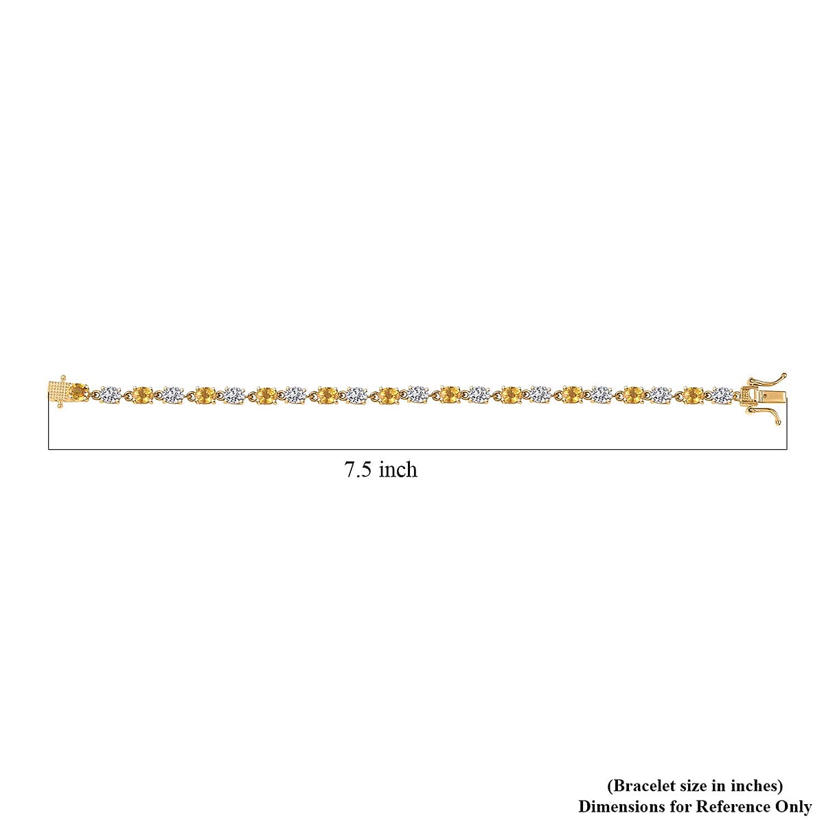 D'Joy Premium Madagascar Yellow Sapphire and Moissanite 8.50 ctw Celestial Harmony Bracelet in 18K Vermeil Yellow Gold Over Sterling Silver (7.25 In) image number 4