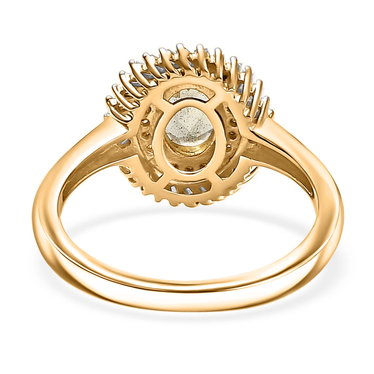 D'Joy Premium Madagascar Yellow Apatite, Natural Yellow and White Diamond 1.20 ctw Spirit of the Sea Ring in 18K Vermeil Yellow Gold Over Sterling Silver (Size 10.0) image number 4