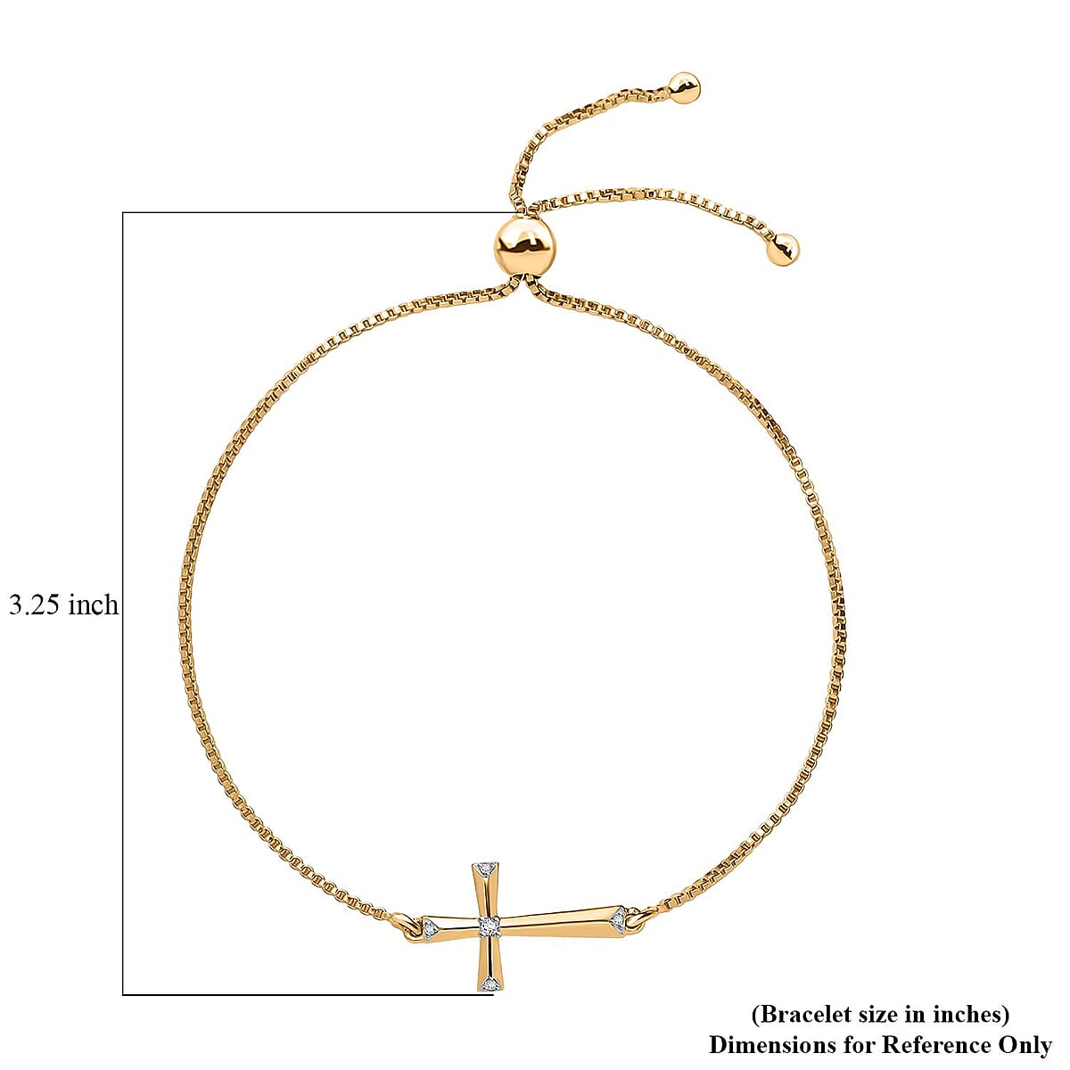 D'Joy Moissanite 0.05 ctw Chain Bracelet in 18K Vermeil Yellow Gold Over Sterling Silve (7.25 In)  image number 4