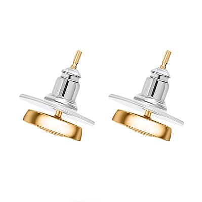 D'Joy Kanchanaburi Blue Sapphire 0.85 ctw Solitaire Stud Earrings in 18K Vermeil Yellow Gold Over Sterling Silver 
