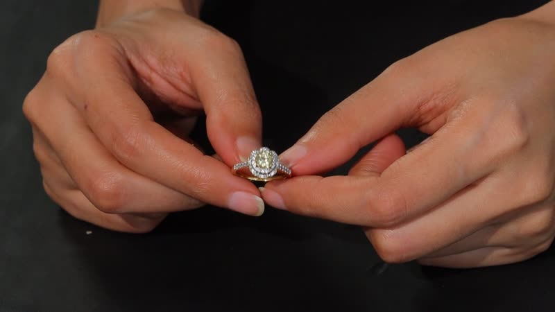 Yellow Apatite, White Zircon Ring in 18K Vermeil YG Over Sterling Silver (Size 10.0) 1.50 ctw