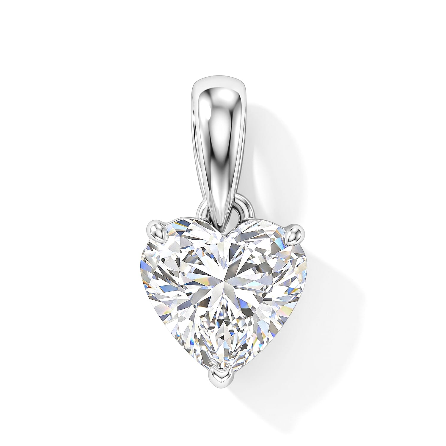 Luxuriant Lab Grown Diamond G-H SI 1.00 ctw Pendant in Platinum Over Sterling Silver