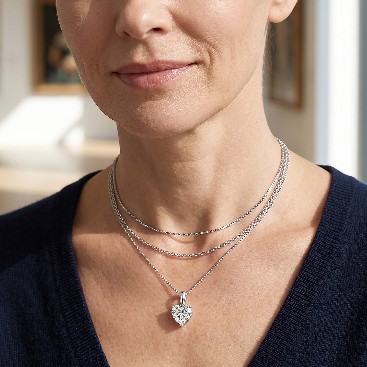 Luxuriant Lab Grown Diamond G-H SI 1.00 ctw Pendant in Platinum Over Sterling Silver