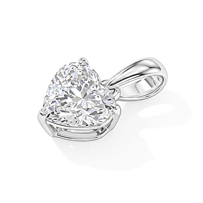 Luxuriant Lab Grown Diamond G-H SI 1.00 ctw Pendant in Platinum Over Sterling Silver
