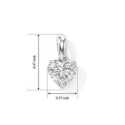 Luxuriant Lab Grown Diamond G-H SI 1.00 ctw Pendant in Platinum Over Sterling Silver