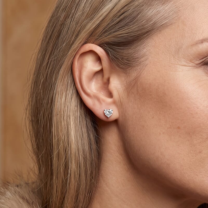 Luxuriant Lab Grown Diamond G-H SI 1.00 ctw Earrings in Platinum Over Sterling Silver