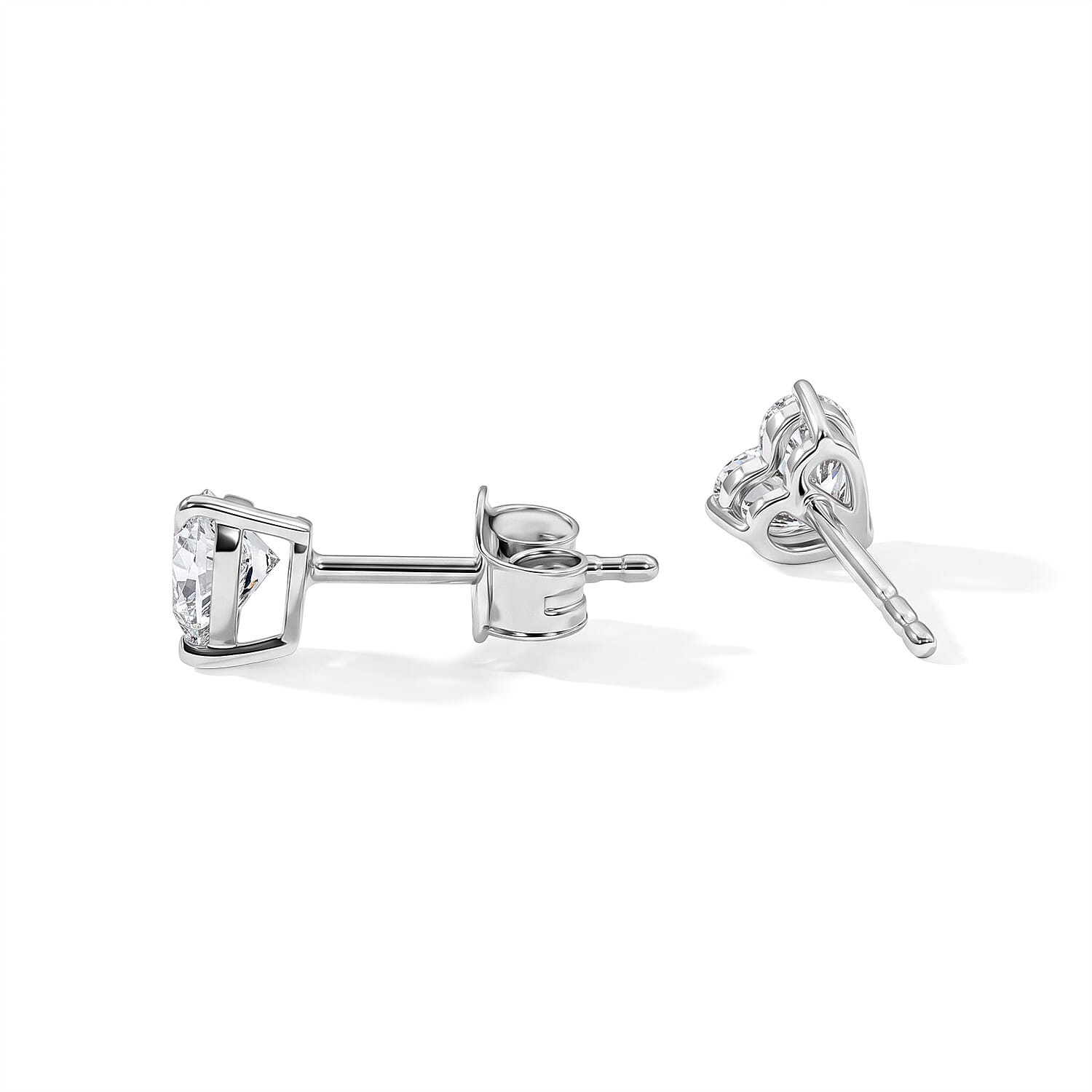 Luxuriant Lab Grown Diamond G-H SI 1.00 ctw Earrings in Platinum Over Sterling Silver