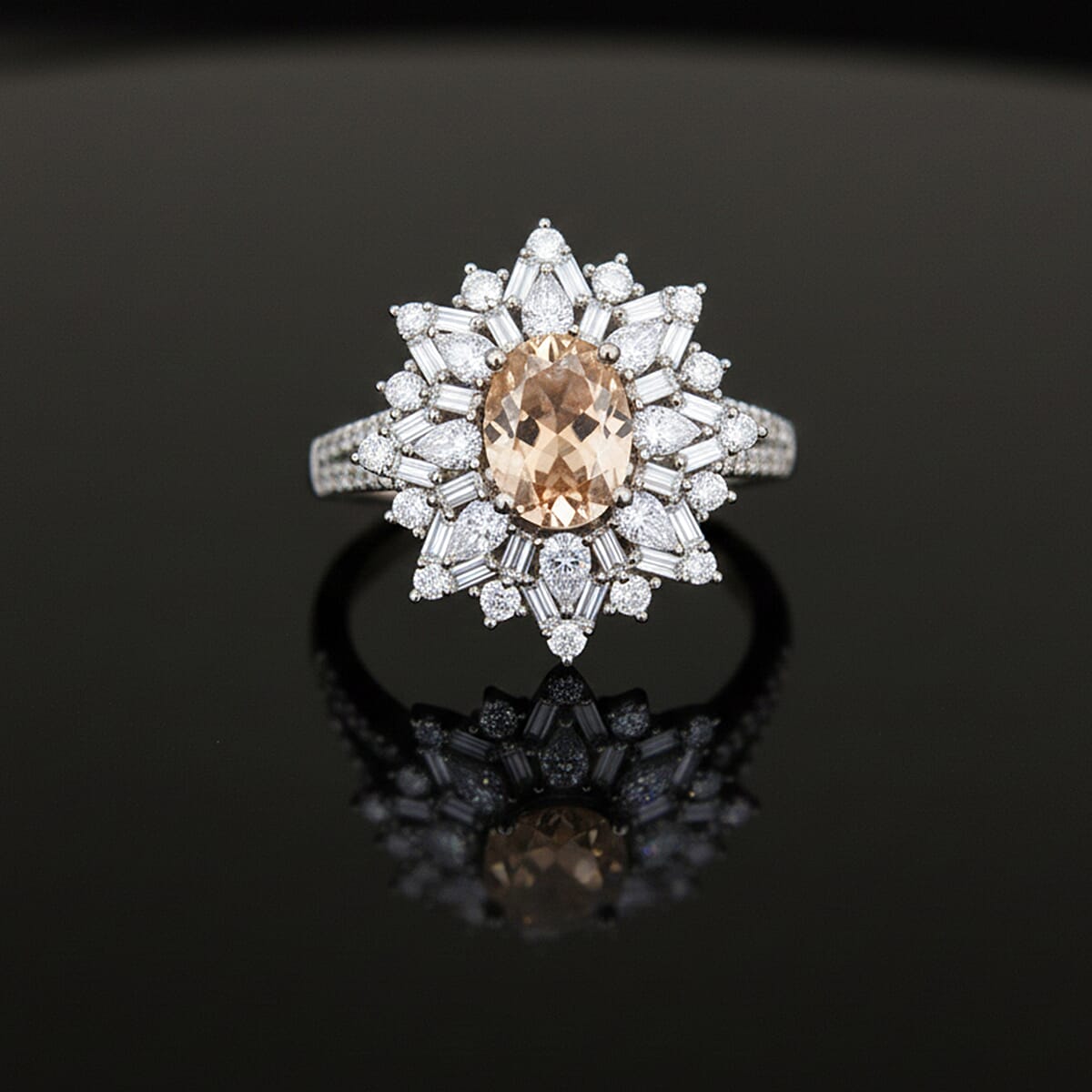 D'Joy Turkizite, Moissanite Elite Starburst Ring in Rhodium Over Sterling Silver 2.75 ctw (Size 10.0) image number 1