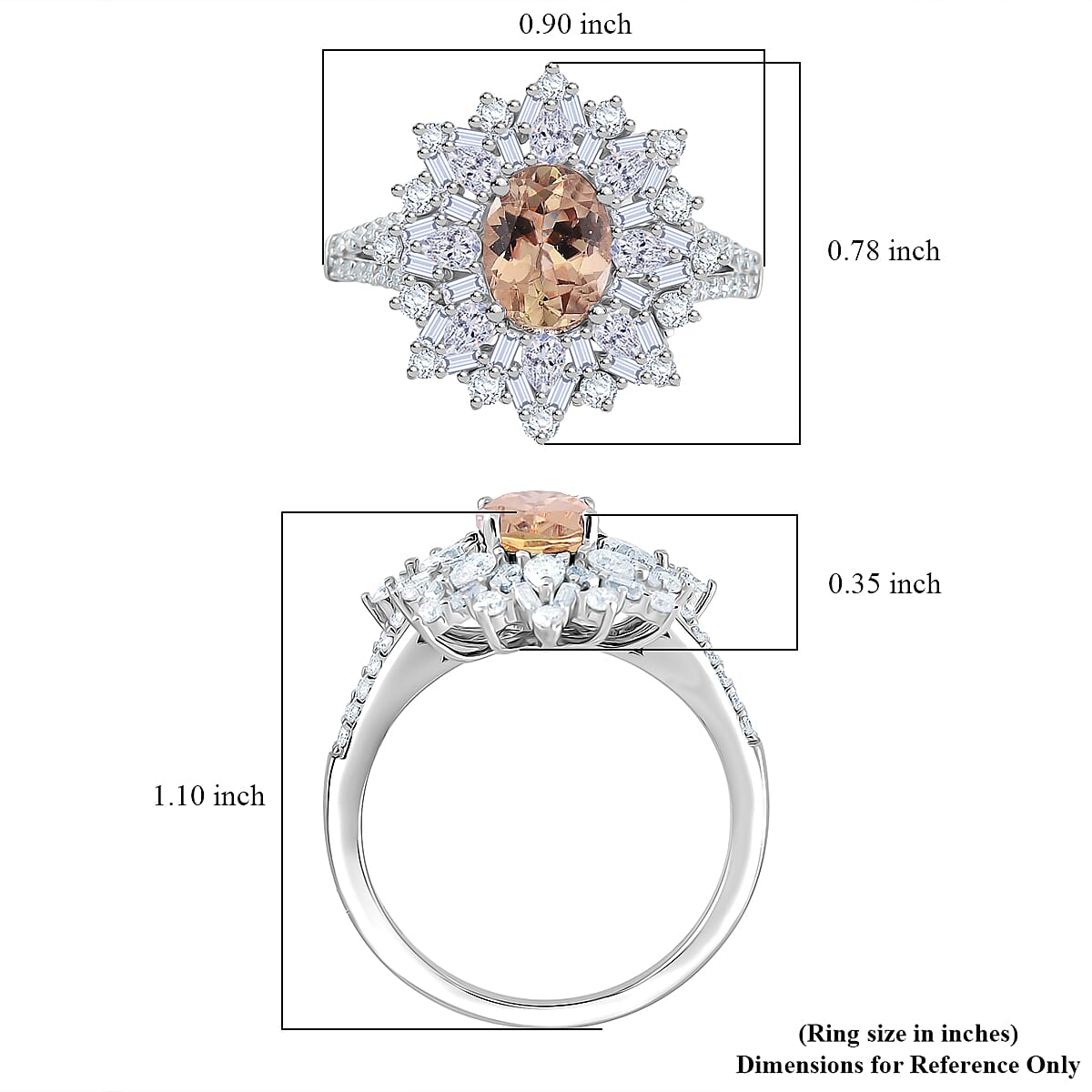 D'Joy Turkizite, Moissanite Ring in Rhodium Over Sterling Silver 2.75 ctw (Size 7.0) image number 5