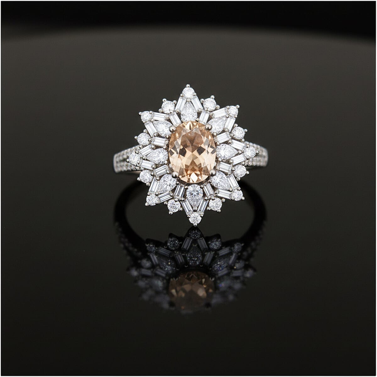 D'Joy Turkizite, Moissanite Elite Starburst Ring in Rhodium Over Sterling Silver 2.75 ctw (Size 8.0) image number 1