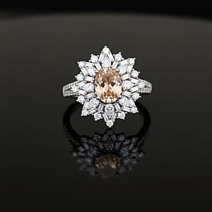 D'Joy Turkizite, Moissanite Elite Starburst Ring in Rhodium Over Sterling Silver 2.75 ctw (Size 9.0)