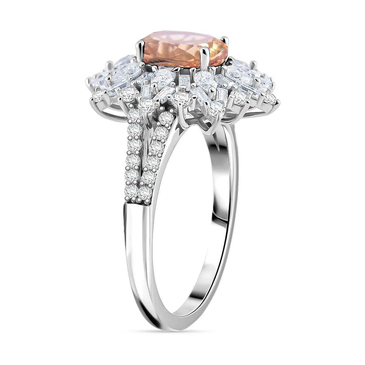 D'Joy Turkizite, Moissanite Elite Starburst Ring in Rhodium Over Sterling Silver 2.75 ctw (Size 9.0) image number 3