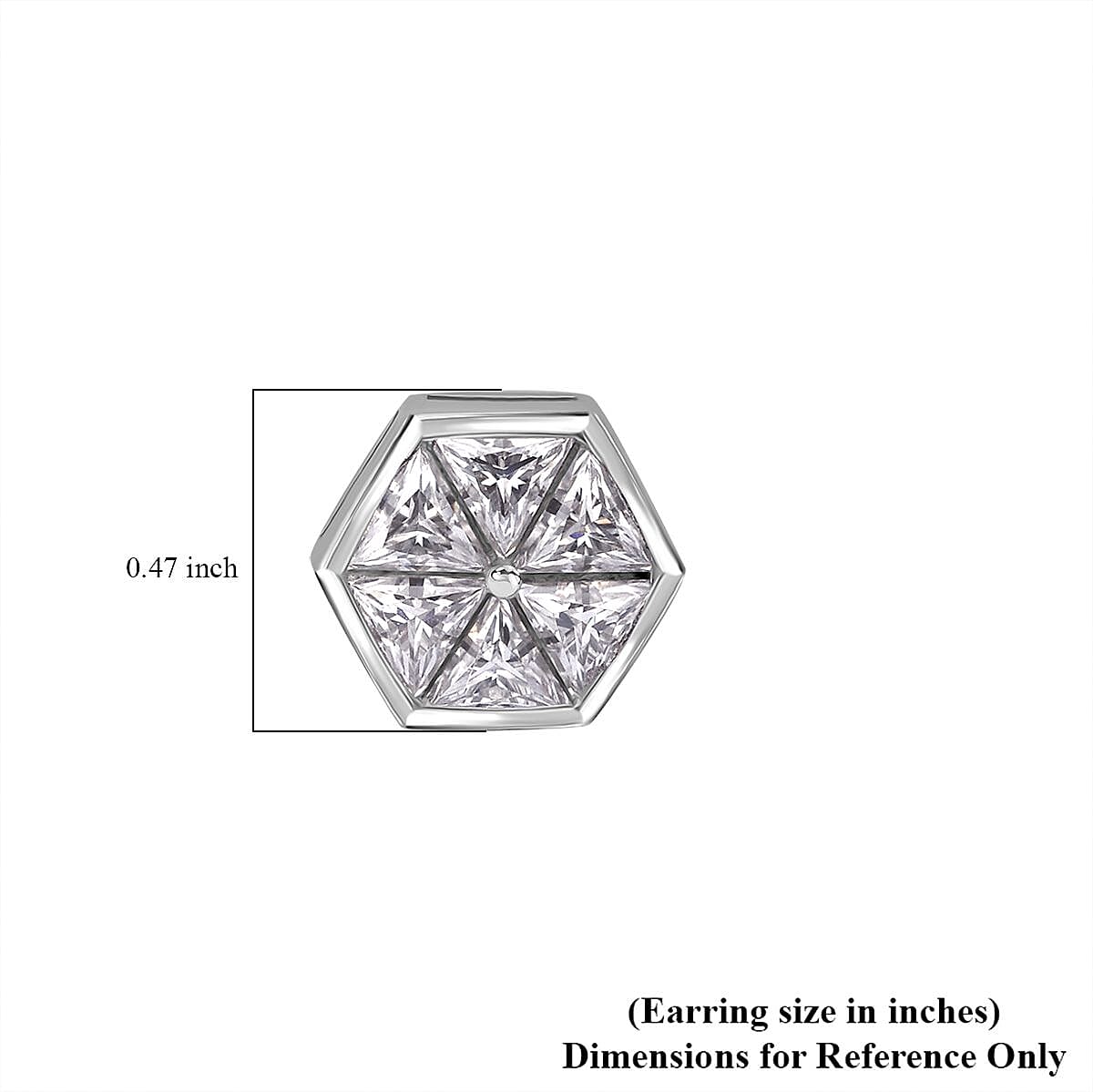 Moissanite 2.65 ctw Art Deco Stud Earrings in Rhodium Over Sterling Silver