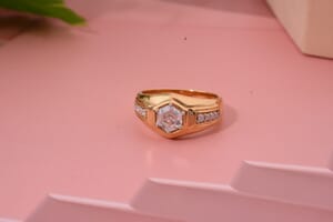 Moissanite 2.65 ctw Mens Ring in Vermeil Yellow Gold Over Sterling Silver (Size 10.0)