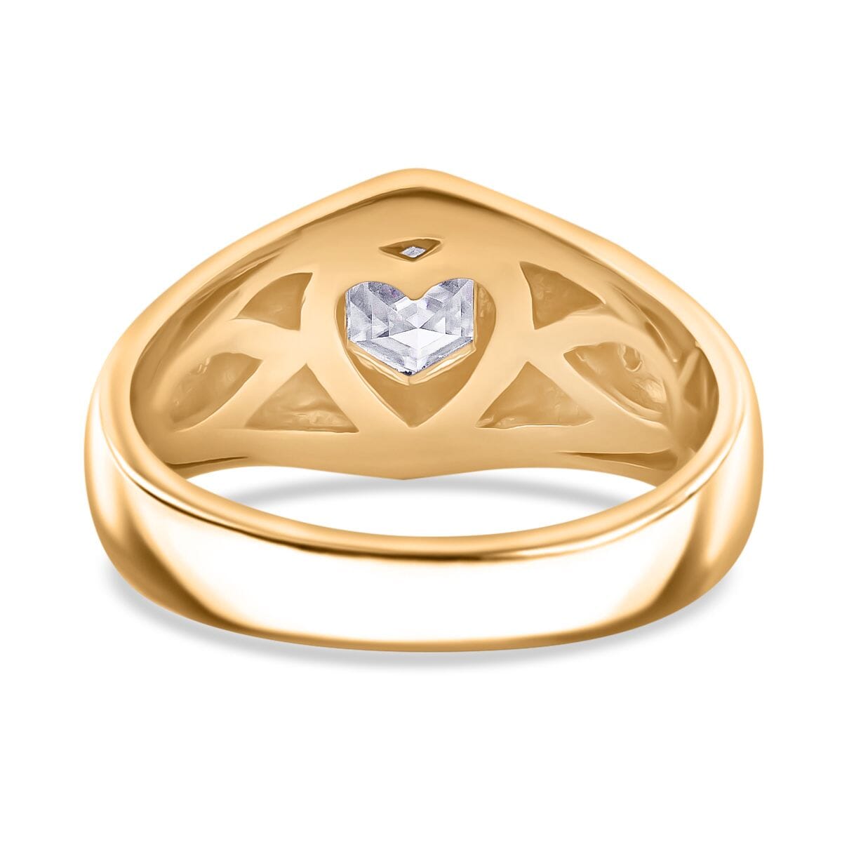 Moissanite 2.65 ctw Mens Ring in Vermeil Yellow Gold Over Sterling Silver (Size 11.0) image number 4