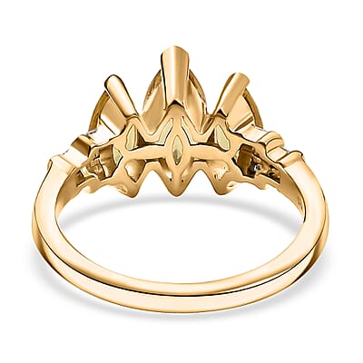D'Joy Premium Brazilian Heliodor and Diamond 2.00 ctw Ring in 18K Vermeil Yellow Gold Over Sterling Silver (Size 10.0)