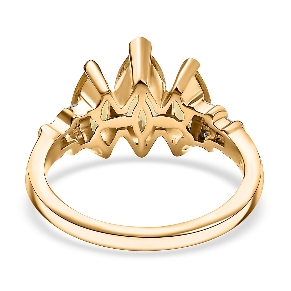 D'Joy Premium Brazilian Heliodor and Diamond 2.00 ctw Ring in 18K Vermeil Yellow Gold Over Sterling Silver (Size 6.0) image number 4