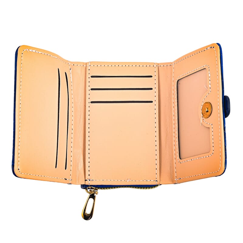 Navy Crocodile Embossed Faux Leather RFID Wallet