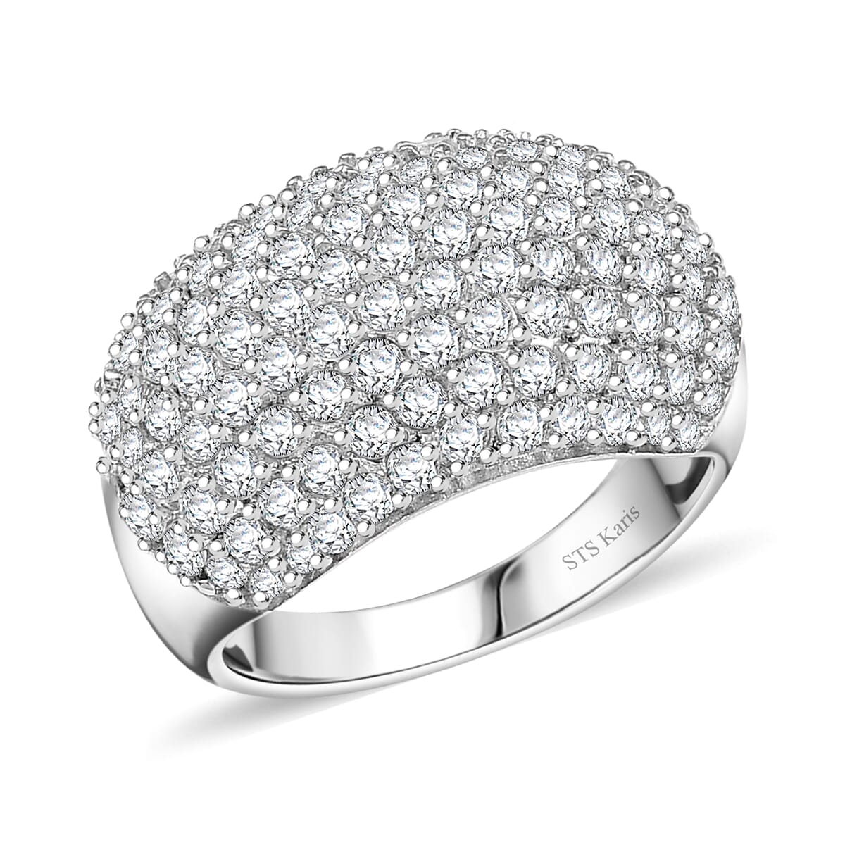 Karis Lab Created White Sapphire 3.15 ctw Starlit Sky Ring in Platinum Bond (Size 10.0) image number 0