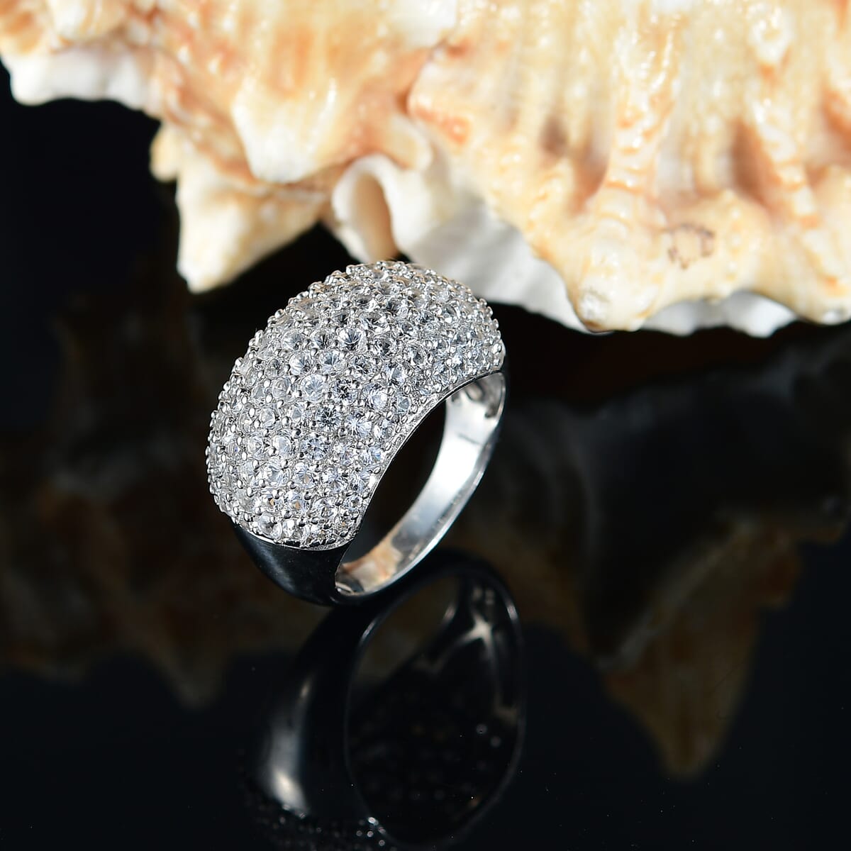 Karis Lab Created White Sapphire 3.15 ctw Starlit Sky Ring in Platinum Bond (Size 10.0) image number 1