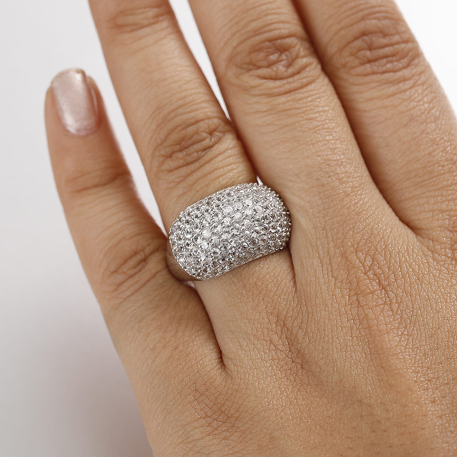 Karis Lab Created White Sapphire 3.15 ctw Starlit Sky Ring in Platinum Bond (Size 10.0)