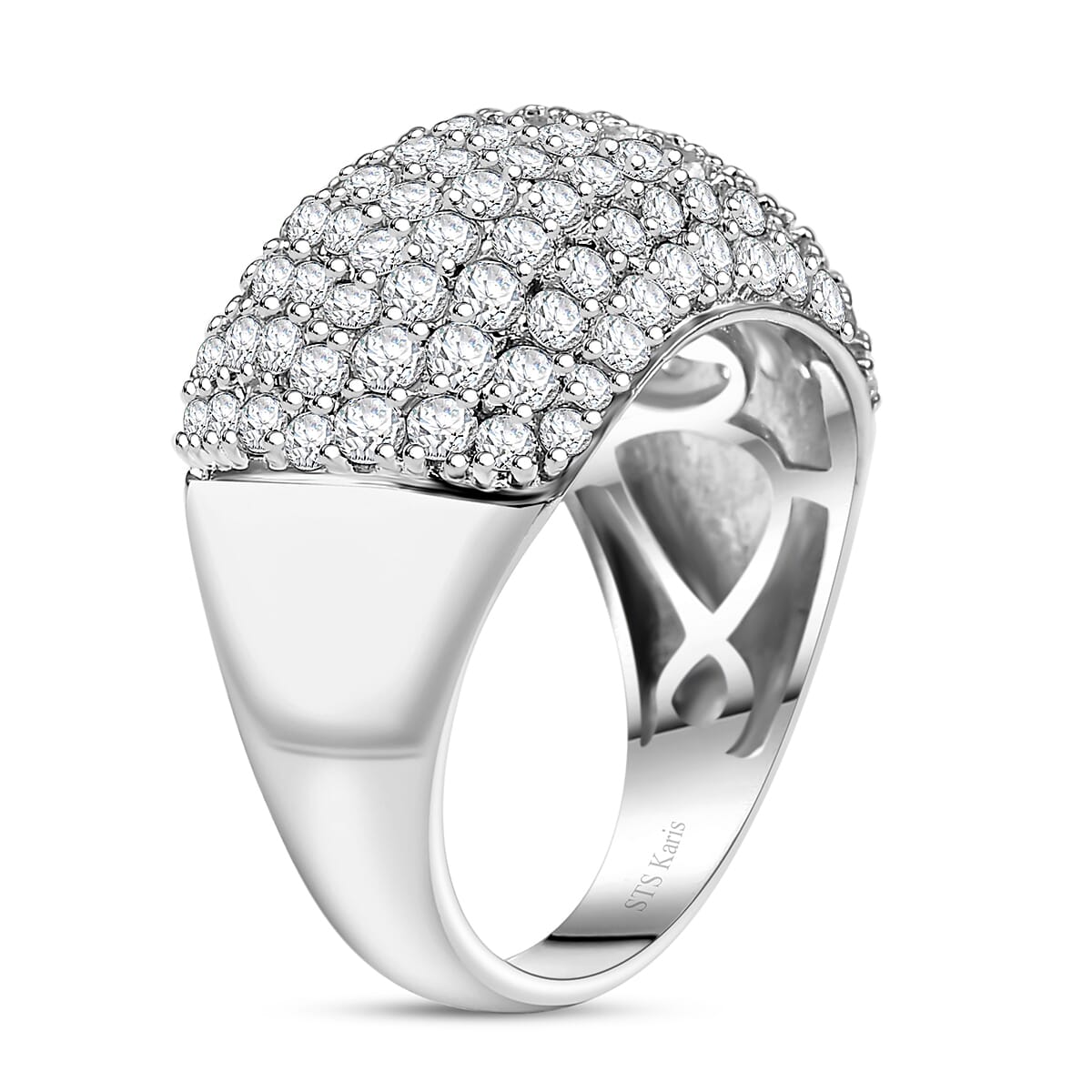 Karis Lab Created White Sapphire 3.15 ctw Starlit Sky Ring in Platinum Bond (Size 10.0) image number 3